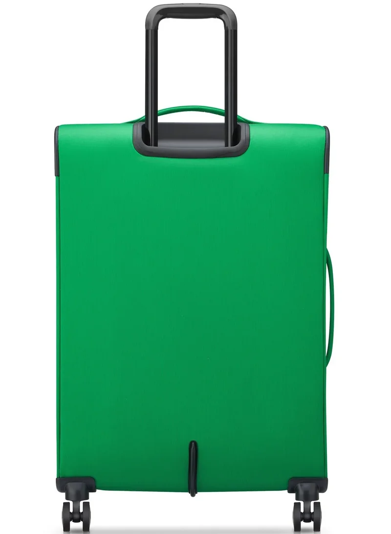 United Colors Of Benetton  Color Block 69 Cm 4-Double Wheeled Softside Expandable Check-In Luggage Trolley Case - Green  | Best Price UAE